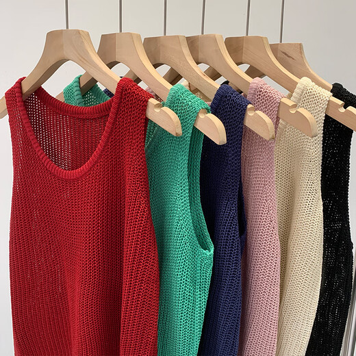 Victorias Stil koreanischer schöner hohl lose ärmellose High-End-Weste-Hosenträger für Frauen 2025 Sommer neuer Stil super gut aussehende äußere Top-Aprikosenfarbe All Size