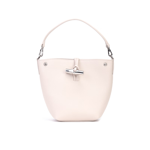 珑骧（longchamp）手提包LONGCHAMP银色五金配件皮质水桶斜挎超小号女款浅米色 基础装(包+防尘袋)