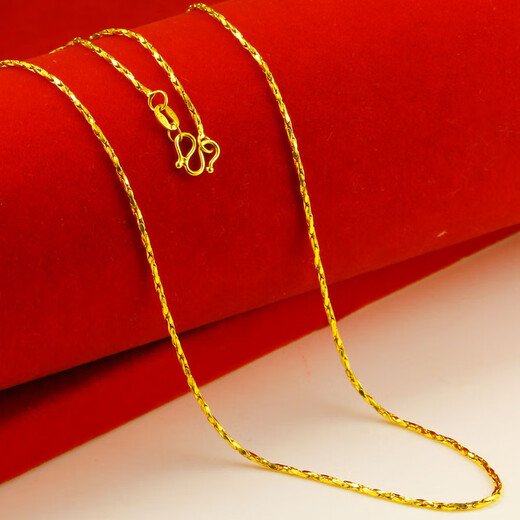 Old temple solid gold necklace clavicle chain for men and women thick simulation 999 pure gold wrapped in silver gold store counter model