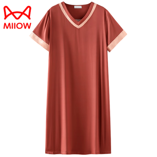Catman (Miiow) 2025 Neues Nachthemd für Frauen Pyjamas Sommereis Seiden kurzärmelige sexy Kleid Echtes Hauskleidung Grün Orchidee 9928 m 160