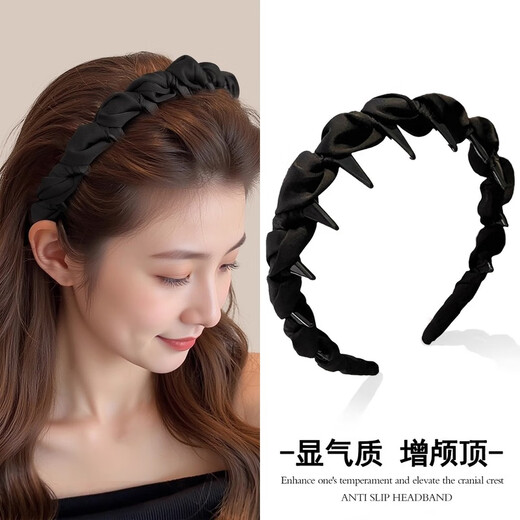 Two Worlds Summer High Headband Women's 2025 New Daily Wear Face Wash Special Headband Pressed Hairpin Hair Bundle Headwear Black Hairband