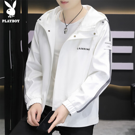 Playboy (PLAYBOY) jacket men's coat men's autumn and winter assault sports high-end casual hooded clothes