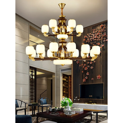 Moins (NVC) Nouveaux lustres chinois Lumières de salon Couleur de noix Chinois chambre à coucher de chambre à manger lumières modernes et atmosphériques chinois lampes classiques chinoises hx9928 tête à trois couleurs lumière