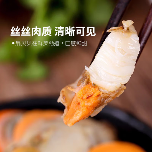 New arrival, extra large scallop meat, pure wild-caught fresh scallops, frozen seafood, kept fresh with ice, scallop meat 400g*2