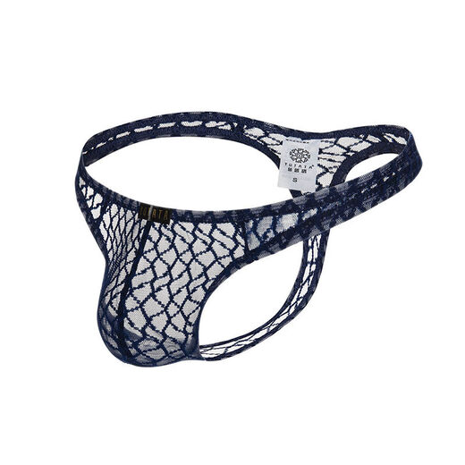 Men's thong sexy transparent lace U convex elastic youth fashion mesh breathable elastic see-through temptation trend white M105122Jin Jin equals 0.5 kg