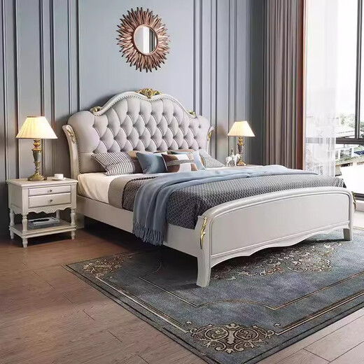 LAISDA AMERICANISCHES MAIDEN Holzbett Licht Luxus Doppelbett 1,8 Meter Retro Hauptschlafzimmer Hochzeitsbett TXG826 1,5 Meter Bett