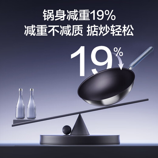 SUPOR wok has titanium uncoated non-stick wok household non-stick wok less oil fume wok lightweight upgrade 3 generation titanium uncoated upgrade 32cm