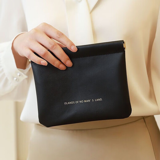 便携收纳袋数据线充电器耳机手机移动电源收纳化妆包轻奢便携迷你小包口红闭合内袋弹片自动封口 亲奢白【13.7cm*18cm】自动闭合丨大容量 轻奢质感【亲肤手感 绒布内里】