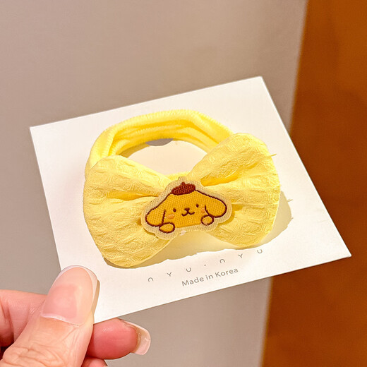 Manfu language cute cartoon children's hair tie bow headband baby ponytail ball head does not hurt the hair rubber band women's hair accessories children's bow kulomi 2 pieces