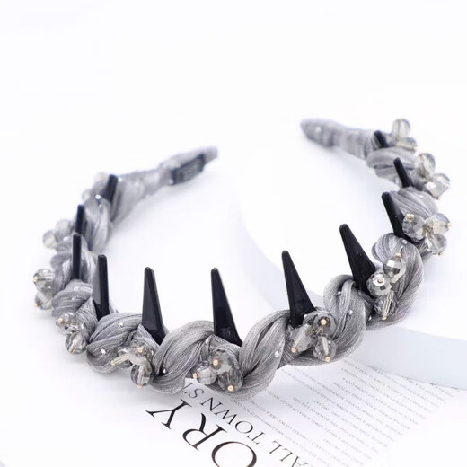2025 new crystal light luxury fluffy temperament toothed comb non-slip design headband hair accessories headband 1 black hot diamond and beaded headband