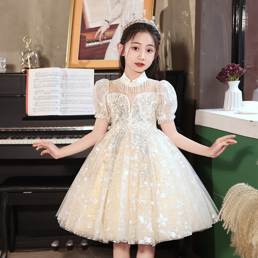 啦咪兔儿童大合唱演出服小学生表演服男童套装幼儿园开学礼服女童蓬蓬裙 9215白色短袖【单裙】 120 cm