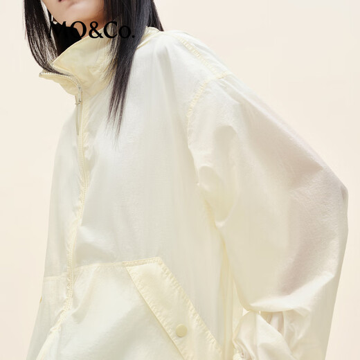 
MO/Co.[active series] Jacket 2025 autumn new product UPF50+ sun protection outdoor hooded jacket MBE3JKT025 cream yellow S /160