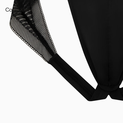 Calvin Klein Unterwäsche Männer moderne sexy schwarze Spitze und glatt hohle Tanga Doppel-Tanga 3855 Ub1-Raum Schwarz S