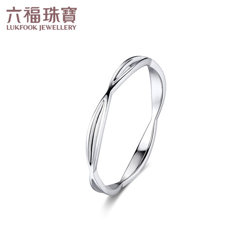 Lukfook Jewelry Platinum 950 wavy platinum ring tail ring closed ring price No. 11 - about 1.00 grams