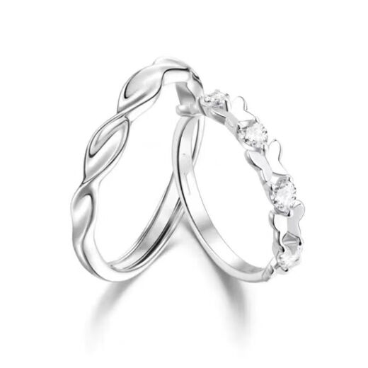 Dielian sweet couple ring ins light luxury student couple ring for men and women to send Valentine's Day gift Dielian women's ring with diamonds