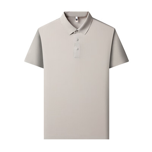 GYOUNGOR Yageo summer high-end short-sleeved T-shirt middle-aged men's traceless ice silk POLO shirt lapel solid color casual 15810 rock grey L 50 (126-140Jin [Jin equals 0.5 kg])