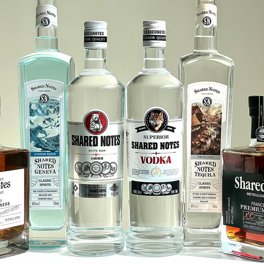 Shared Notes Share Notes sechs große Barkeeper Basis Weinset Wodka Whiskey White Rum Gin Tequila Cola Barrel Long Island Eistee 3920 ml 6 Flaschen Kombination Mischkombination