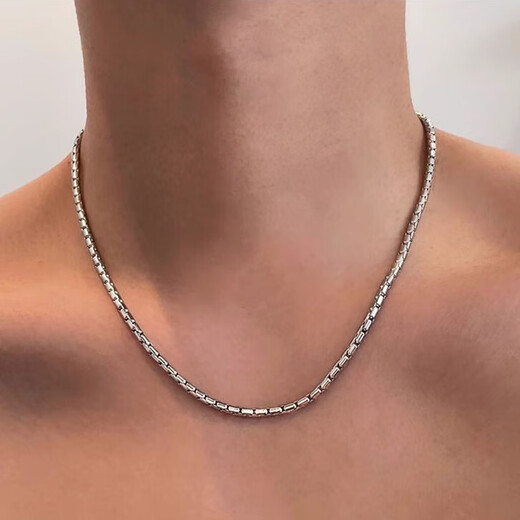 MZMZ platinum necklace men's new fashionable temperament PT950 platinum clavicle chain Valentine's Day birthday gift for boyfriend Light luxury model - width 3.5mm chain length 55cm