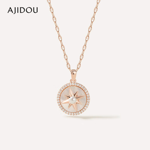 AJIDOU Ajidou sweater chain for women, trendy temperament, shell star jewelry, clavicle chain, birthday gift for women, silver