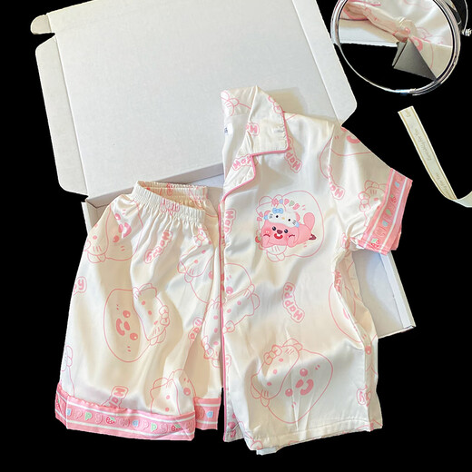 
Ice silk children's pajamas summer thin 2025 new style girl cute cartoon girl two-piece set home clothes summer 6630# two-piece set [short sleeves + shorts] 100 [8 sizes] 100-110CM 30-40Jin[Jin equals 0.5 kg]