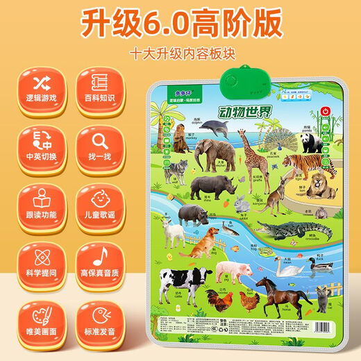 Firefly Bunny Audio Early Education Affiche pour les enfants Corogtitive Voice Mur Sticker Sticker for Baby Education Illuminment Learnment Artefact Variety Pinyin + English Alphabet [Affiche audio]