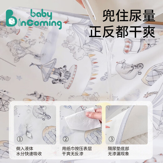 babyeingomierende Baby Urin -Separatorpolster Großgröße wasserdichtes waschbares waschbares Baumwollklasse A atmungsaktive Windeln Tante Menstruation Multifunktionales Pflegepad [Geigenkonzert] '0' hinzufügen 80x100cm