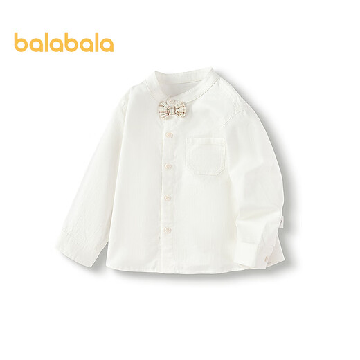 Balabala shopping mall same style baby long-sleeved shirt boys shirt autumn new top fashion off-white 10302 90