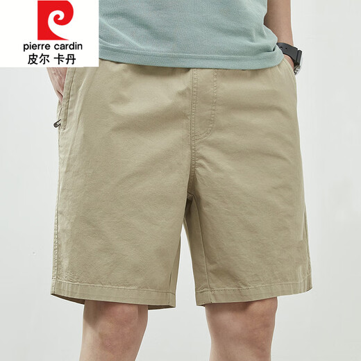 皮尔卡丹（pierre cardin）短裤男款夏季薄款棉中裤大码宽松休闲深蓝潮流5分外穿五分裤子 9215豆绿 L 【115-135斤】