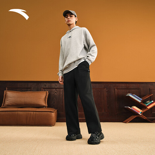 ANTA trendy American woven casual trousers for men winter loose casual straight pants wide-leg workwear sweatpants