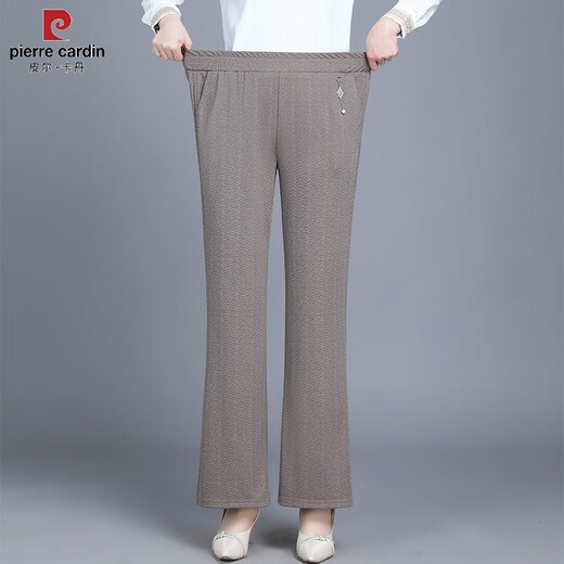 Pierre CARDIN (PIERRE CARDIN) middle-aged m mother wide-leg pants summer thin casual pants loose new straight middle-aged elastic large-size women's pants houndstooth 2687 early summer thin XL 80-95Jin [Jin equals 0.5 kg]