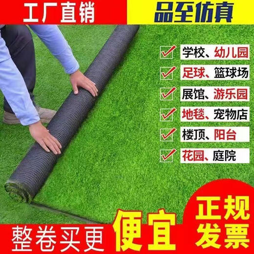 Simulated lawn artificial turf artificial fake lawn carpet simulated plastic lawn mat outdoor 2 cm thick spring grass 2 meters wide * 6 long