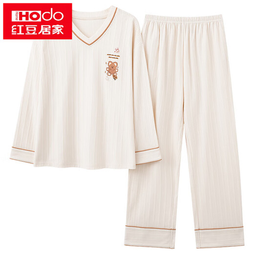 红豆（Hodo）睡衣女春秋季纯棉韩版大码长袖两件套装休闲夏秋冬款家居服可外穿 GXT9928 M (建议75-95斤)