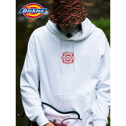 Dickies little tiger comfortable hooded printed sweatshirt personalized men's spring and summer new style neutral couple top trendy women navy blue 9713 same style for men and women XS