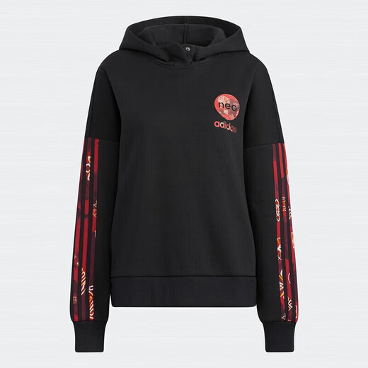 阿迪达斯 （adidas）女装运动套装秋季新款舒适休闲连帽卫衣套头衫上衣收口长裤两件套 HM7482+GM5542 XL
