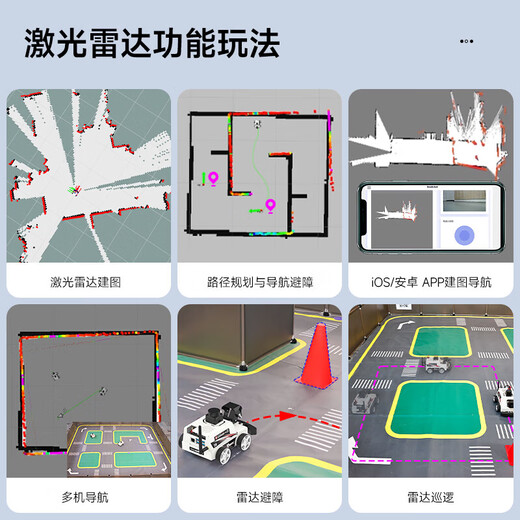 亚博智能（YahBoom）树莓派5机器人AI视觉小车ROS2激光雷达SLAM建图导航识别追踪MicroROS编程 含树莓派5-8GB