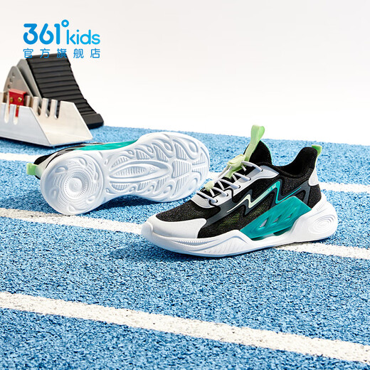 361 zapatos para niños para niños y niñas zapatos para correr deportivos para 2024 Summer Nuevos zapatos medianos y grandes para niños de carbono Negro/361 grados White/Water Lemon Green 34