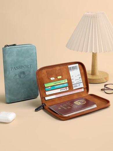 Süßer Miaomiao's Übersee Passport Bag Tragbares Flugticketpassklammeltexte Textur Zertifikat Beutel Anti-Diebstahl Reisekartenbeutel Frosted Braun Frosted Braun