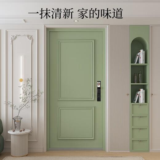 25 INS style vanilla green anti-theft door entry door + French medieval style entry door dark hinge security door + can be equipped with smart lock 3D face lock 2250*1050