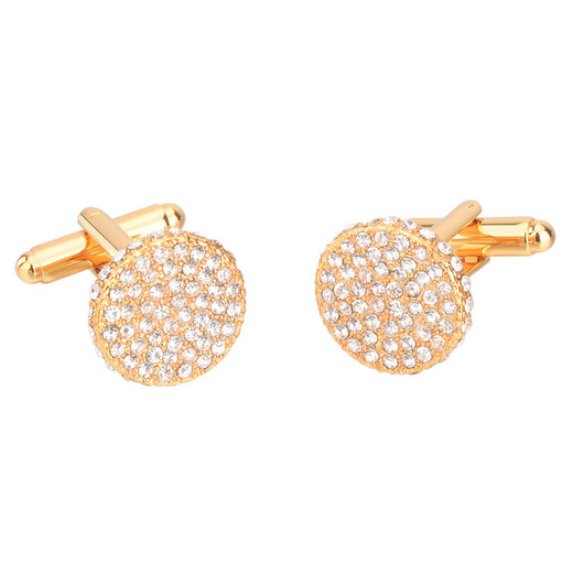 Nosskiss Autrichie Crystal Cuff Links for Men and Women's Business French French Cuff Sleeve Nails Gold Diamond Inclay Birthday Gift Golden Round Diamond