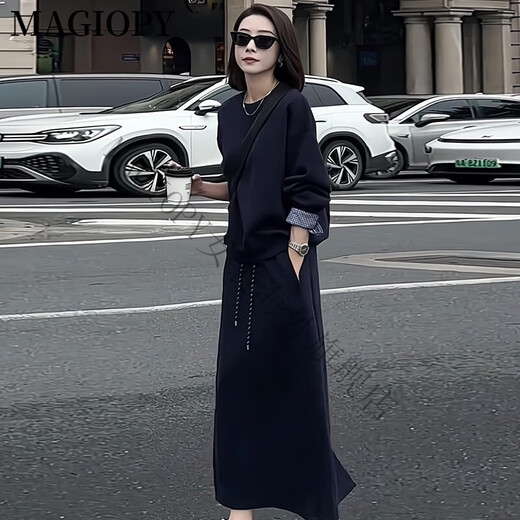 MAGIOPY国际奢侈高档品牌春季2025新款韩系慵懒风休闲运动套装女时尚减龄 灰色两件套 S(100斤以内)