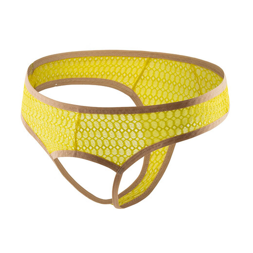 BUFFNY large size open crotch men's underwear no need to take off thong lace breathable temptation sexy hollow T pants white XL 2 feet 6-2 feet 8