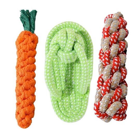 Erzhi Changxian dog toys dog chewing rope set molar rope knot toy ball golden retriever Teddy Pomeranian puppies large and small dogs rope ball