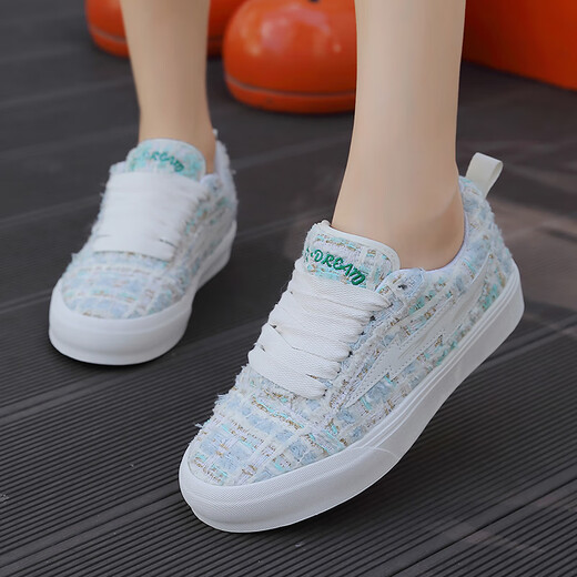 LIGHTNING X STORM Picasso paintings co-branded Xiaoxiang style casual lightning bread shoes couple canvas sports board shoes men and women D6227 soft blue 41