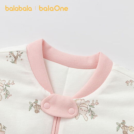 Bala Bala One baby sleeping bag baby pajamas newborn soft skin-friendly anti-kick quilt autumn and winter warm white rabbit floral 00316 80cm