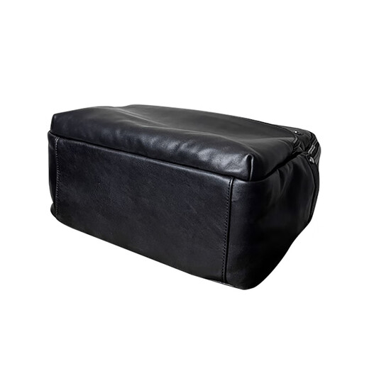 欧伦驰（OULUNCHI）真皮背包男士双肩包大容量商务出差旅行包头层牛皮高级感电脑书包 黑色 33*16*47CM