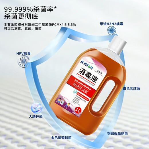 Bangjiexing Clothing Disinfectant 1L Clothes Home Disinfection, Inactivation of Influenza A Virus H3N2 Fungus, Mite Removal 100% Non-84 Alcohol