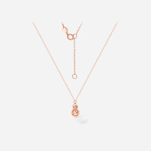 Saturday Fuhong 18K gold necklace for women, gourd pendant, hollow niche design, light luxury, holiday gift for girlfriend, necklace (40+5cm adjustable)