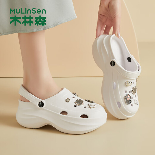 Chaussures de trou de Mulinsen pour femmes portant des sandales de plage sportives de merde de merde pour les sandales à semelles épaisses pour les femmes