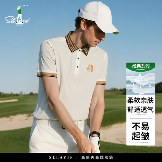 
SalavIF brand men's clothing 2025 summer new comfortable loose embroidered short-sleeved T-shirt for men business lapel polo shirt men 897 black L 50/175 suitable for 120-140Jin [Jin equals 0.5 kg]