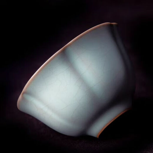 Tianqing Ru Kiln Master Cup single cup opening can hold high-end handmade ceramic tea cup Ru porcelain Kung Fu tea cup tea cup One Ru Kiln Master Cup